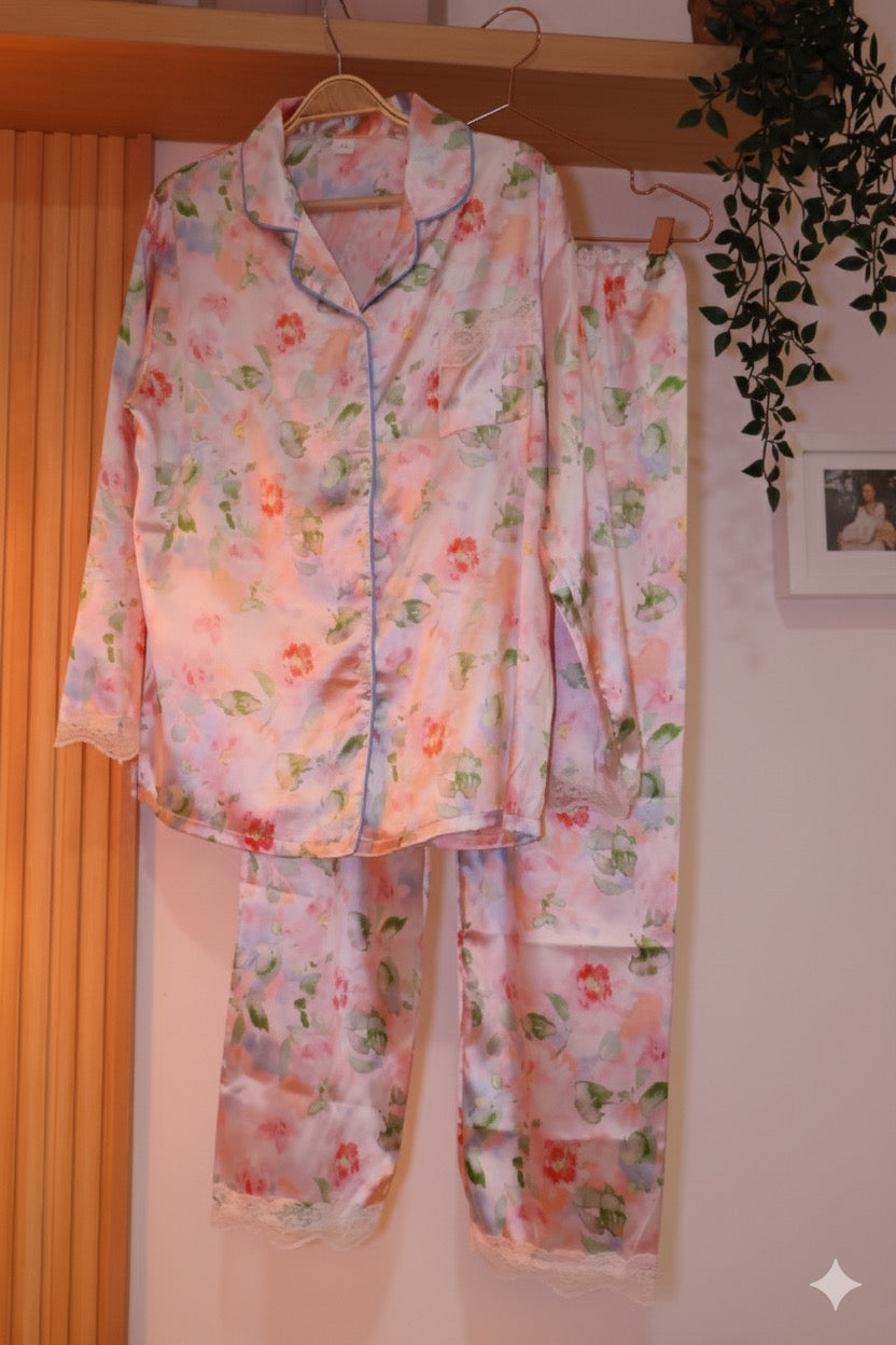 Watercolor Blooms PJ Set- Long Sleeve+Long Pants