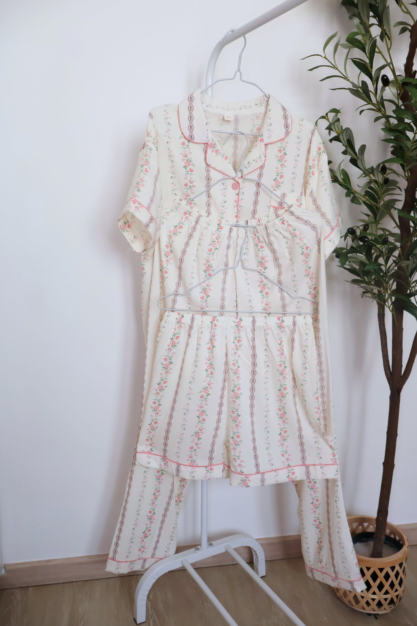 Rosy Stripes PJ Set- 3 Pcs