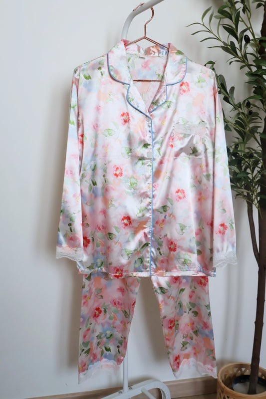 Watercolor Blooms PJ Set- Long Sleeve+Long Pants